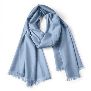 New - Cloudy Blue - Merino Wool - Pashmina Scarf